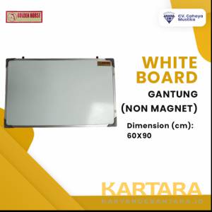 Goldenhorse Whiteboard Papan Tulis Gantung NON MAGNET Uk. 60 x 90 cm